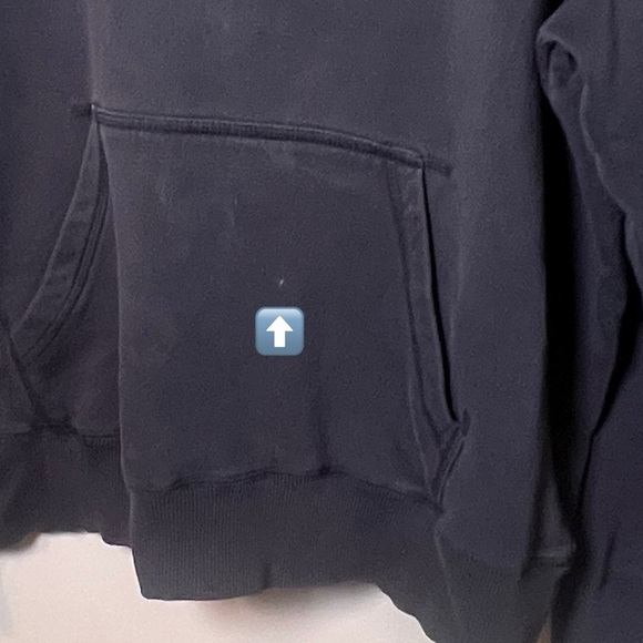 Nike Fuzzy Swoosh Hoodie Men’s XL Navy Blue Pullover Sweatshirt **STAINS - Picture 6 of 7